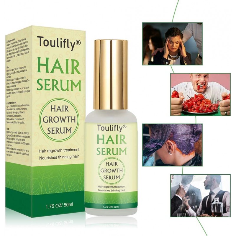 HAIR SERUM - 모발 성장 세럼, 탈모 및 탈모 치료, 탈모 중지, 천연 허벌 에센스, 새로운 모발 성장 촉진 (50ml)