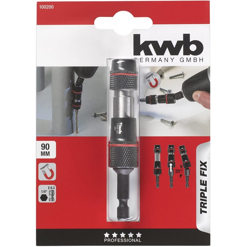 kwb 트리플 수정 자기 빠른 변화 비트 홀더 - C 6.3 비트와 1/4 인치 6 칸트 생크, 예를 들어, 에인헬, 보쉬, 밀워키, DeWalt 및 더 많은.