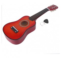 Dilwe 21 인치 기타, 픽 앤 코드, 어린이용 음악 소아 장난감 선물이 있는 미니 6 현 기타 현악기(레드 브라운)