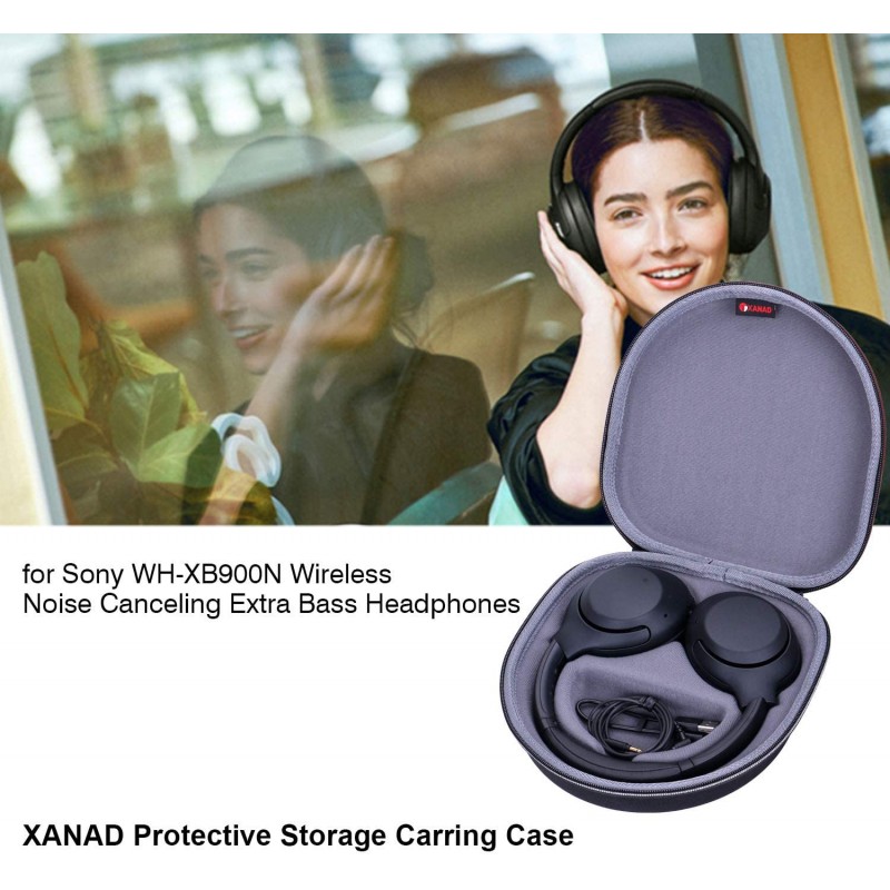 소니 WH-XB900N 블루투스 노이즈 캔슬링 헤드폰용 XANAD 하드 트래블 캐리링 케이스 - 보호 케이스