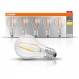오스람 LED 베이스 클래식 램프, 소켓: E27, 따뜻한 화이트, 2700K, 7W, 60W 전구 교체, 클리어, 팩 5