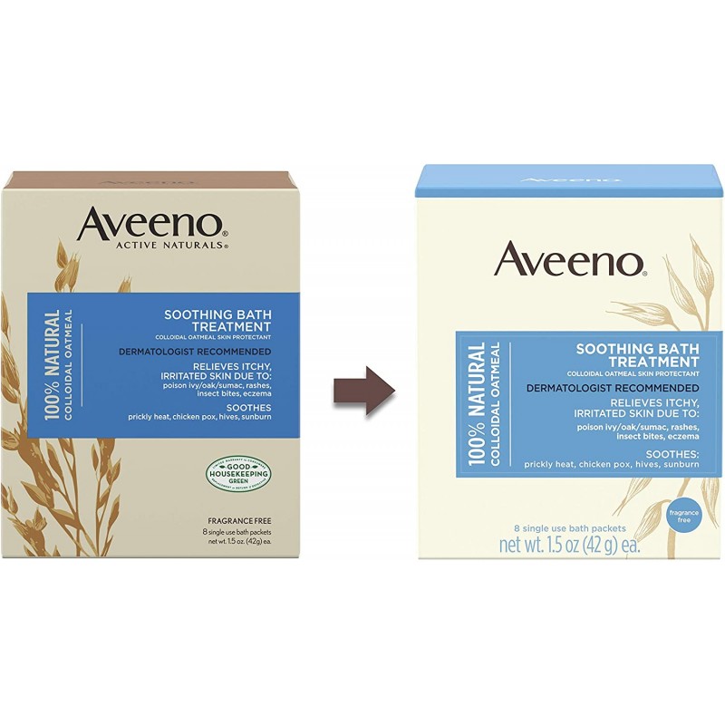 Aveeno Soothing Bath Treatment 100%천연 콜로이드 오트밀 -곤충 물림 및 두드러기로 인한 건조하고 가렵고 자극받은 피부