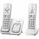 자동 응답기와 스마트 통화 차단 기능이있는 Panasonic DECT 6.0 확장형 무선 전화기-2 개의 무선 핸드셋-KX-TGD532W (흰색)