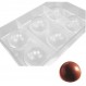 O'Creme Clear Polycarbonate 1 조각 초콜릿 몰드 투명 캔디 몰드, 반구 6 구멍