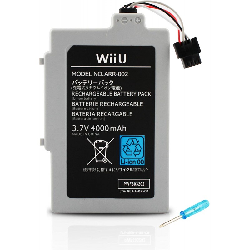 Wii U GamePad 버튼 매셔로 오래 지속되는 교체 충전식 4000MAh 배터리 팩