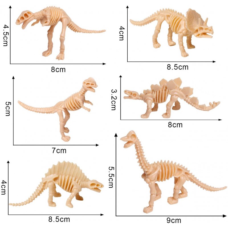 UPINS 30 팩 공룡 화석 해골 3.7 인치 모듬 공룡 해골 장난감 피규어 디노 뼈 교육 선물 과학 놀이 디노 모래 발굴 파티 호의 장식