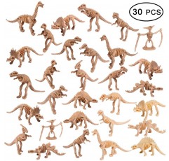 UPINS 30 팩 공룡 화석 해골 3.7 인치 모듬 공룡 해골 장난감 피규어 디노 뼈 교육 선물 과학 놀이 디노 모래 발굴 파티 호의 장식