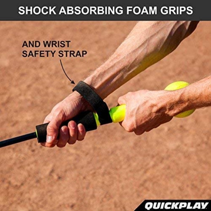 QuickPlay 스윙 대상 스틱 | 듀얼 헤드와 폼 충격 흡수 그립을 갖춘 야구 & 소프트볼 타격 트레이너 (54 