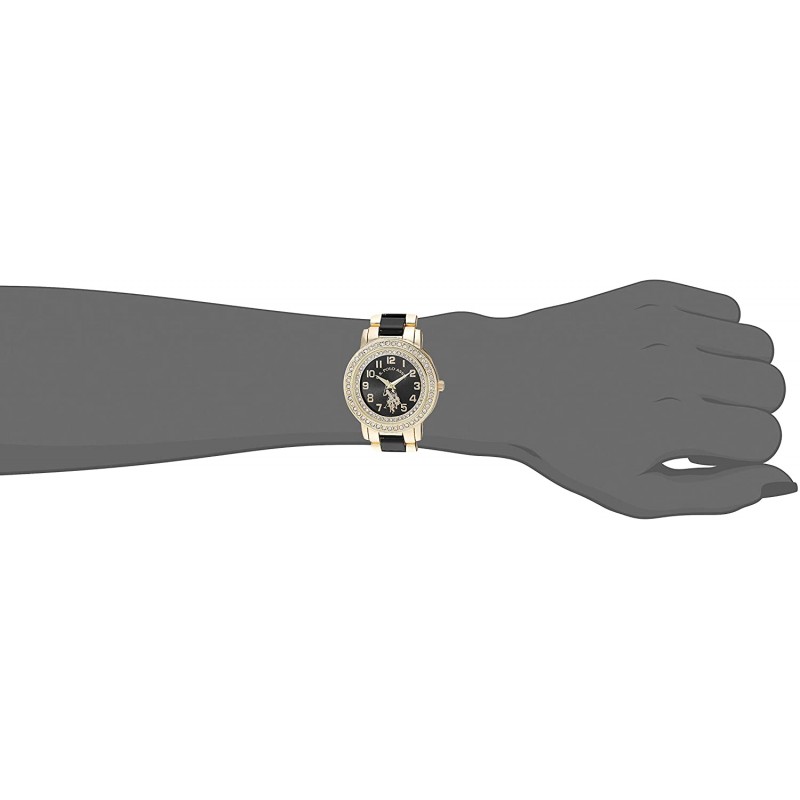 미국 폴로 협회 합금 스트랩, 골드, 19.7 여성용 아날로그 쿼츠 시계 (모델 : USC40229)