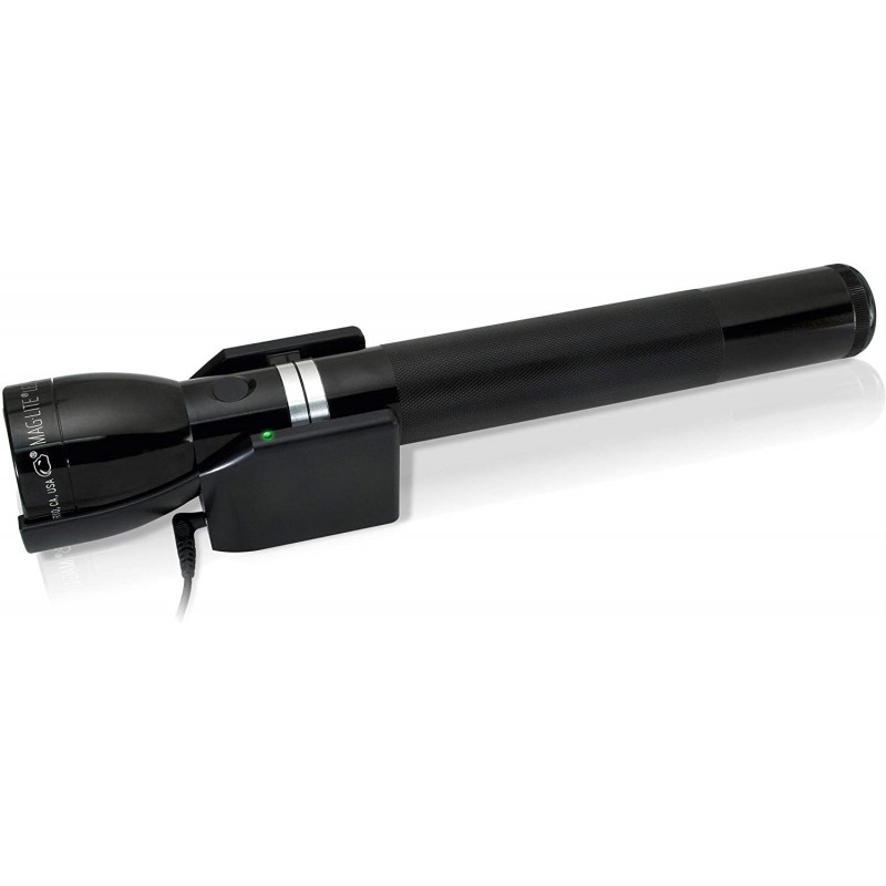 Maglite RL1019 LED가 120V 변환기 & 12V DC 자동 어댑터 블랙 충전식 손전등 시스템, 블랙