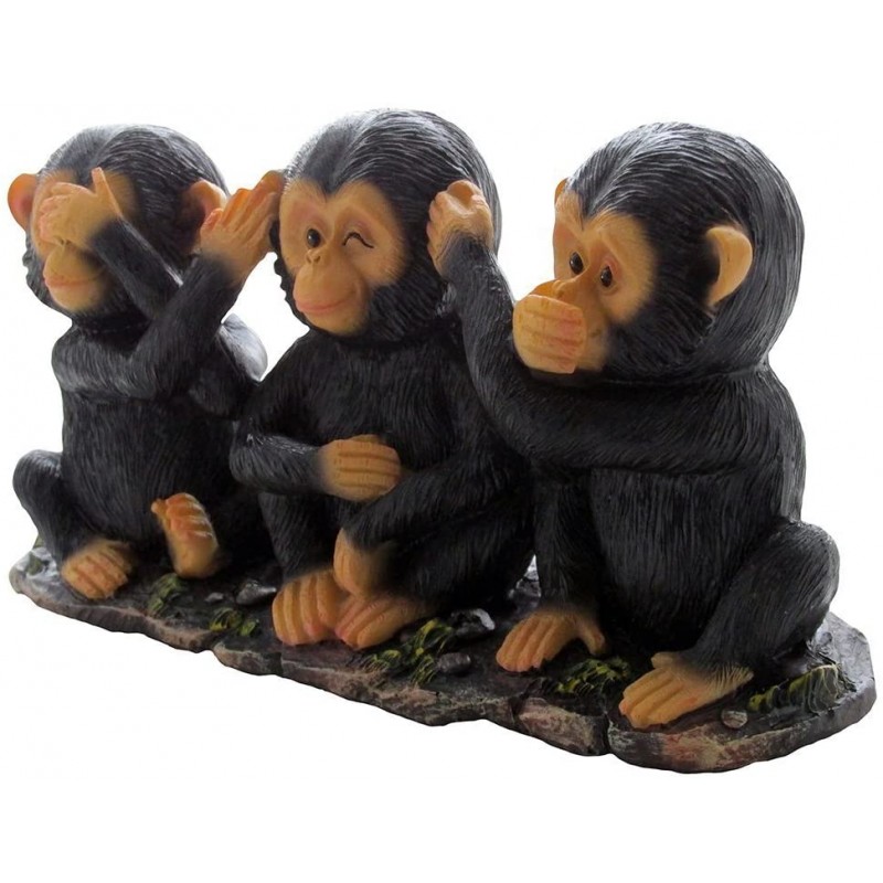 아프리카 정글 사파리 장식 조각품 또는 침팬지 동상 및 장식 동물 애호가 선물을위한 사악한 원숭이 입상 홈 앤 선물