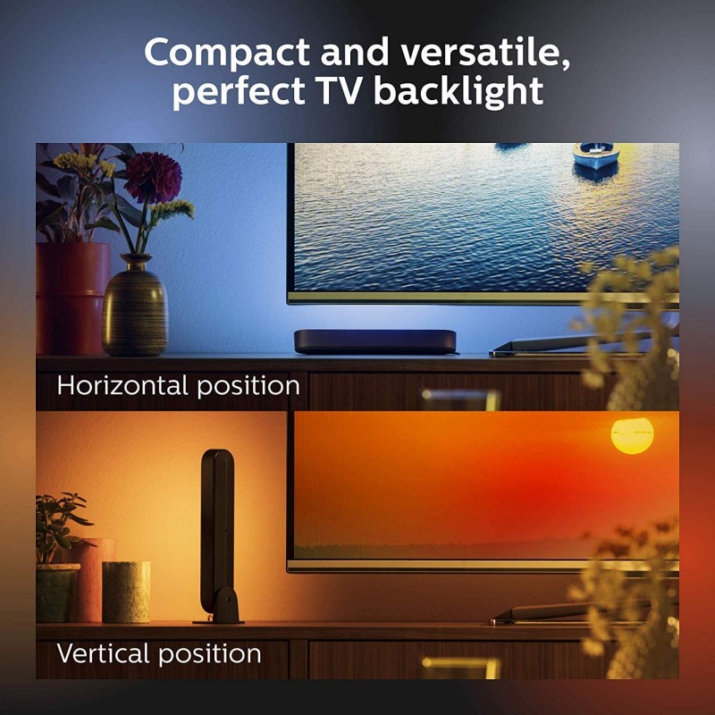 Philips Hue Play White & Color Smart Light, 2 팩베이스 키트, 허브 필수 / 전원 공급 장치 포함 (Amazon Alexa, Apple Homekit 및 Google Home과 호환)