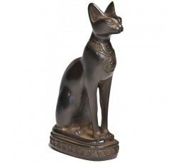 발견 이집트 수입 Bastet 고양이 여신 동상-검정-5.5 