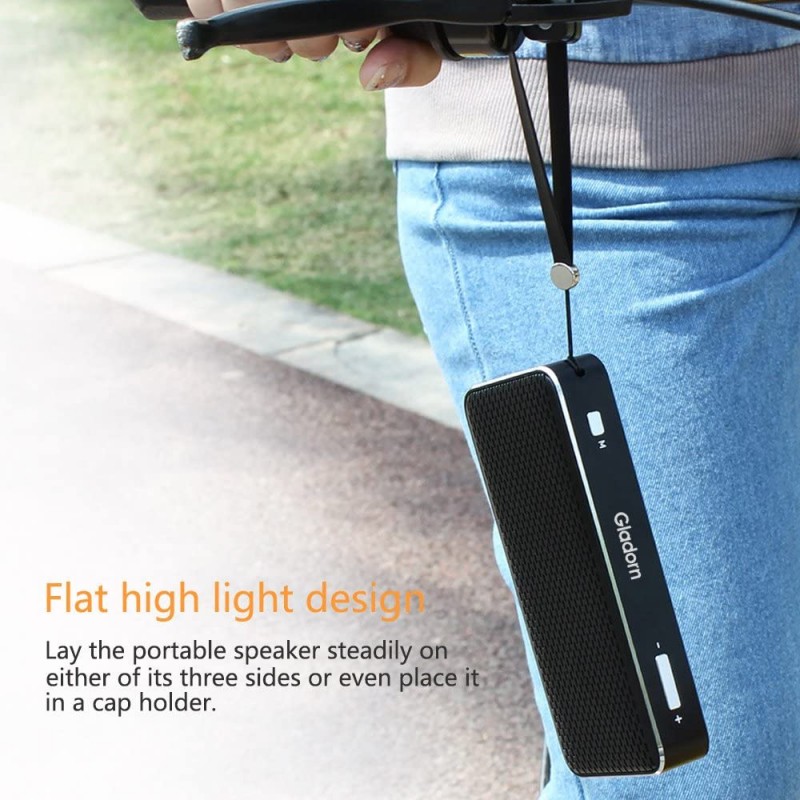Gladorn Bluetooth 스피커 포켓 크기 휴대용 무선 스피커 서브 우퍼 시끄러운 스테레오 사운드 내장 마이크 USB AUX 충전식 배터리 전원 뱅크 (블랙)를 통한 저음 긴 재생 시간