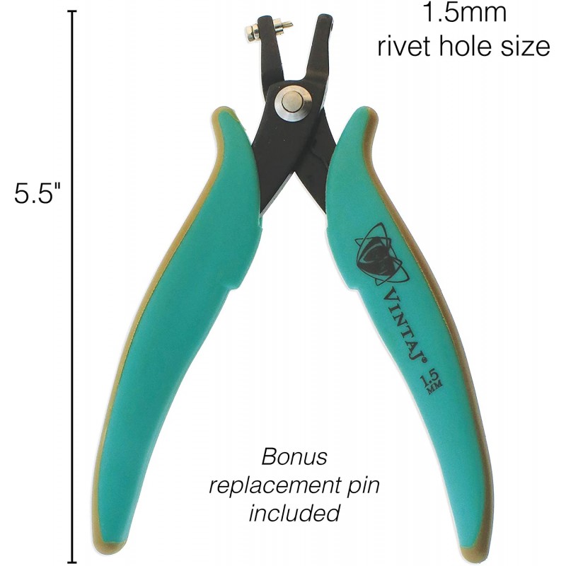 Beadsmith Vintaj 쇼트 죠 메탈 홀 펀치 플라이어, 1.5mm, 쥬얼리 제작 툴