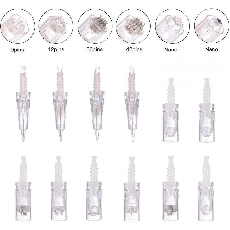 Dr.pen Ultima M5 Microneedling 펜 직업적인 피부 공구, 다기능 재충전 용 무선 자동 나노 칩 치료 시스템, 12pcs 보충 바늘 Cartidges를 가진 영원한 Derma 펜 메이크업 펜.