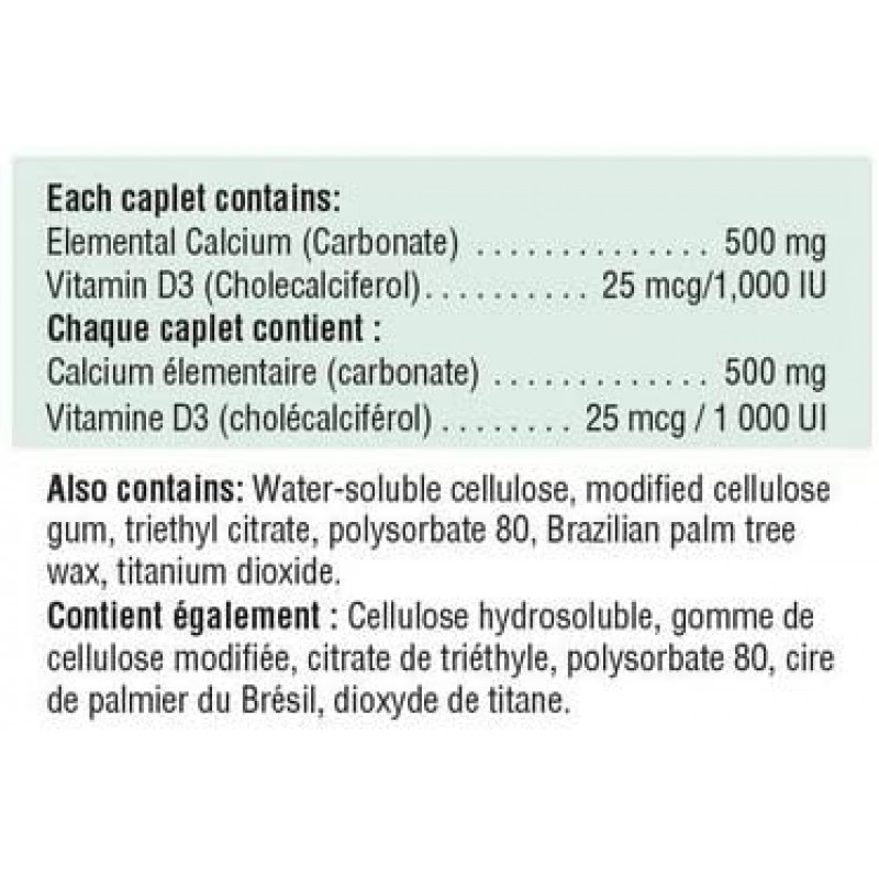 Jamieson Calcium & Vitamin D3, 500mg / 1000IU, 90 캡슐