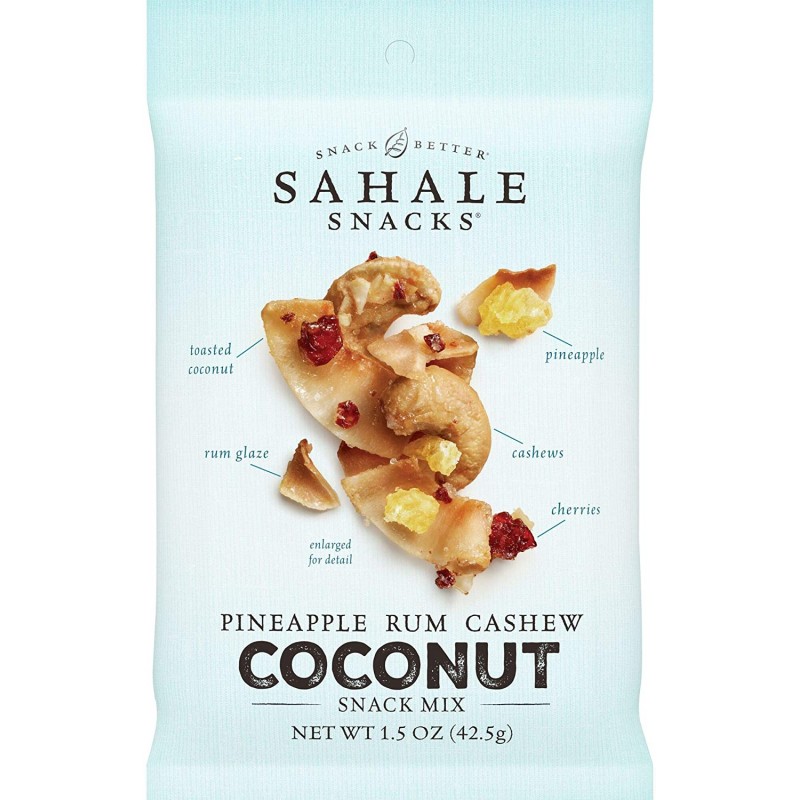 Sahale 스낵 파인애플 럼 캐슈 코코넛 스낵 믹스, 1.5 온스 (18 팩)