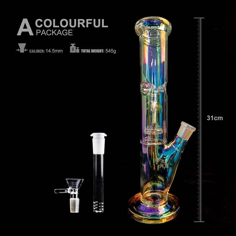 REANICE 아이스 봉 유리 물 퍼콜레이터 프리 카레14mm 31cm 물 파이프 칠럼 봉