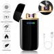 산블로그안 아크 라이터, 터치스크린 USB 라이터 충전식 USB 라이터 방풍 플라즈마 라이터 LED 배터리 표시기, 블랙 클래식 라이터
