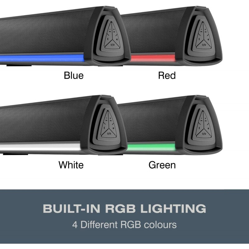 TV용 사운드바, RGB LED 디스플레이가 있는 컴퓨터용 PC 스피커 블루투스, 에어 튜브 및 2.0 채널, 게임용 리모컨이 있는 무선, PC 및 TV용 무선