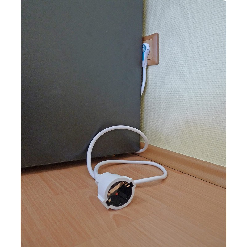 실내, 북극 화이트, 143602080, 보호 접점 플랫 플러그, 3m, IP20, 250V (16A), 환기 보호 강화와 전원 케이블 연결 Kopp 연결 케이블