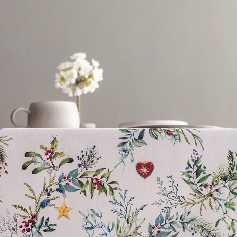 Maison d 'Hermine Holly Time 100 %면 식탁보 주방 식사 탁상 장식 파티 결혼식 추수 감사절 크리스마스 (사각형, 60 인치 x 120 인치)