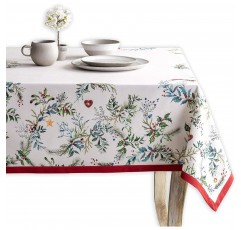 Maison d 'Hermine Holly Time 100 %면 식탁보 주방 식사 탁상 장식 파티 결혼식 추수 감사절 크리스마스 (사각형, 60 인치 x 120 인치)