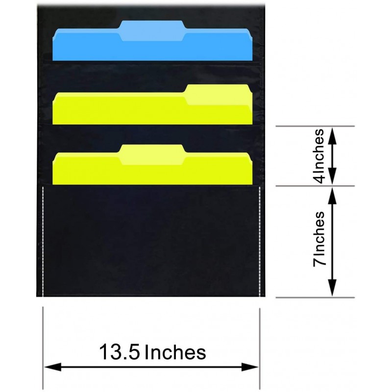 UNAOIWN File Folder Organizer 교수형 벽, 계단식 벽 주최자, 스토리지 포켓 차트 10 대형 포켓 오피스, 학교, 홈 스튜디오 등. 3 행거 5 후크 빌 파일링. 벽 오버 도어