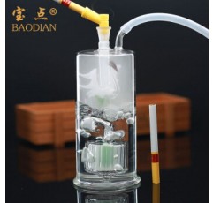 Baodian 두루미 유리 물담뱃대 이중 필터 물파이프 액세서리 색상랜덤