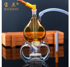 Baodian 유리 2색 조롱박 물 담뱃대 이중 필터 물 담뱃 파이프 색상랜덤