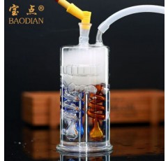 Baodian 유리 물 담뱃대 이중 필터 플러스 액세서리 색상랜덤