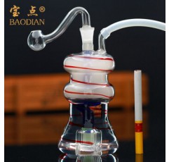 Baodian 컬러 물 담뱃대 더블 필터 음소거 유리 물 담뱃대 액세서리 색상랜덤