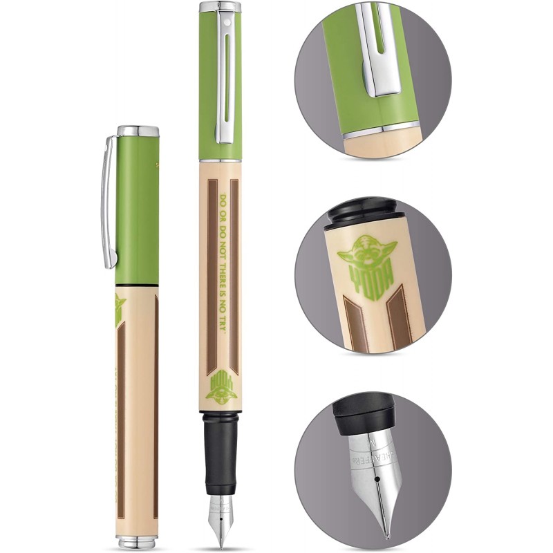 Sheaffer Pop Star Wars 요다 만년필, 크롬 트림 및 미디엄 펜촉 포함