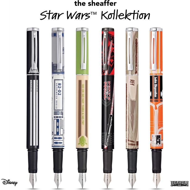 Sheaffer Pop Star Wars 요다 만년필, 크롬 트림 및 미디엄 펜촉 포함