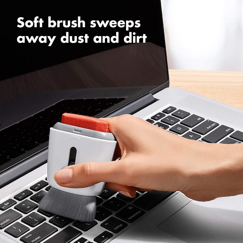 OXO Good Grips Sweep & Swipe 노트북 클리너, 흰색, One Size 및 Good Grips 전자 제품용 청소 브러시