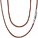 FaithHeart 목걸이 끈 남성 45cm 심플 목걸이 체인 브라운 뜨개질 폭 2mm | 목걸이 통판
