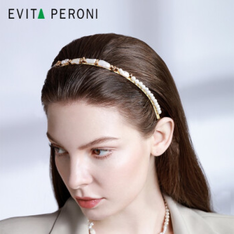 Evita Peroni 페르시여성 진주 머리띠+진주 머리핀 3피스 세트