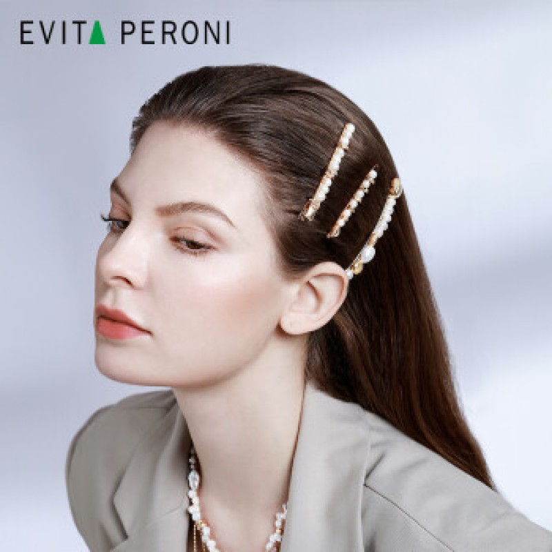 Evita Peroni 페르시여성 진주 머리띠+진주 머리핀 3피스 세트