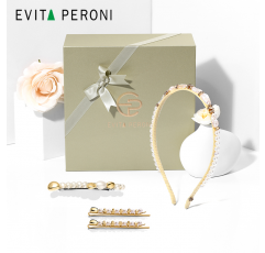 Evita Peroni 페르시여성 진주 머리띠+진주 머리핀 3피스 세트