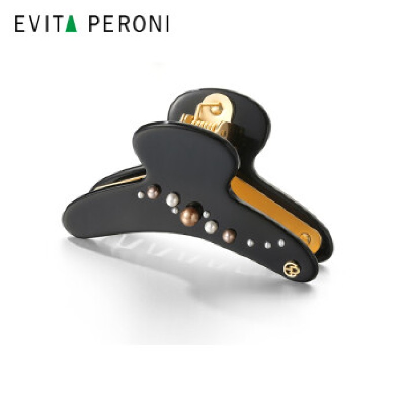 Evita Peron 레트로 메탈 라지 헤어 클립+헤어핀+머리띠 블랙 3종 선물세트