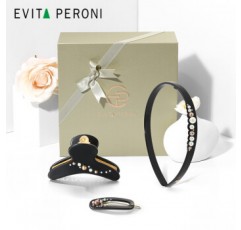 Evita Peron 레트로 메탈 라지 헤어 클립+헤어핀+머리띠 블랙 3종 선물세트