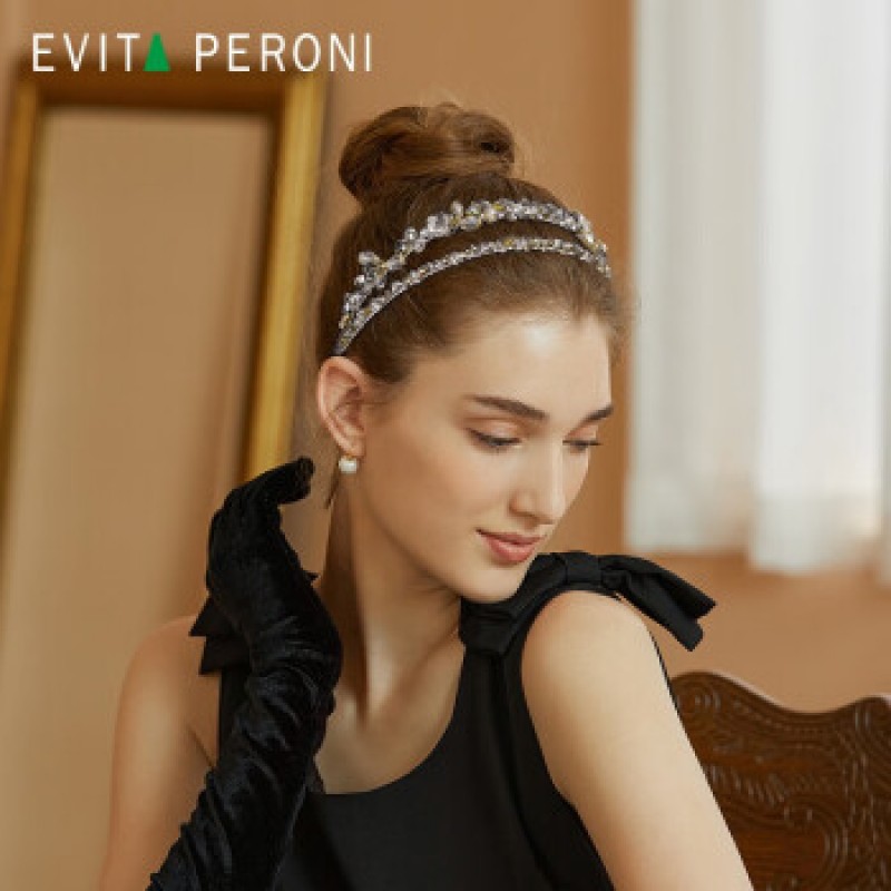 Evita Peroni 고품질 플라워 크리스탈 머리띠 발렌타인 데이 선물