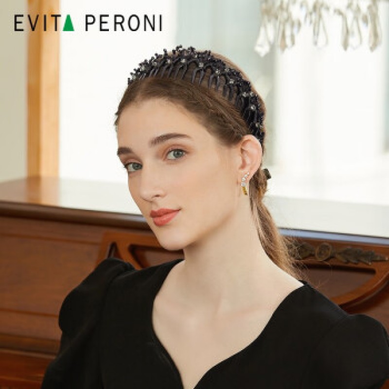 Evita Peroni 고급 크리스탈 크라운 여성 머리띠
