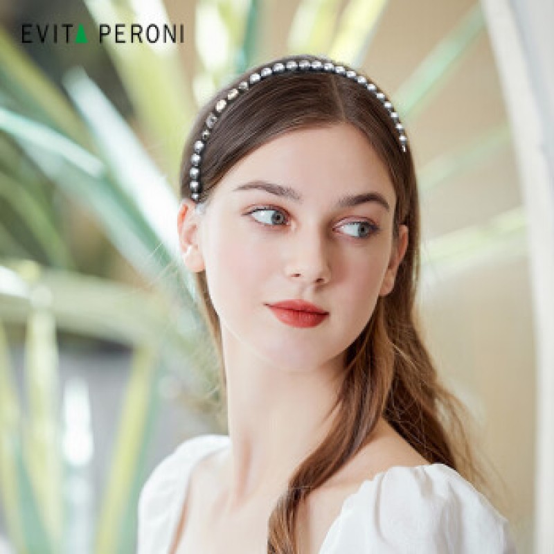 Evita Peroni 여성 레트로 진주 머리띠 헤어핀 3종세트