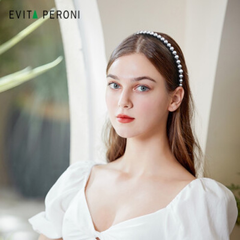Evita Peroni 여성 레트로 진주 머리띠 헤어핀 3종세트