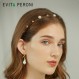 Evita Peroni 여성 메탈 진주 머리띠 신부 헤어 액세서리