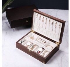 Meidu 우드 시계 반지 목걸이 대용량 보석 보관함