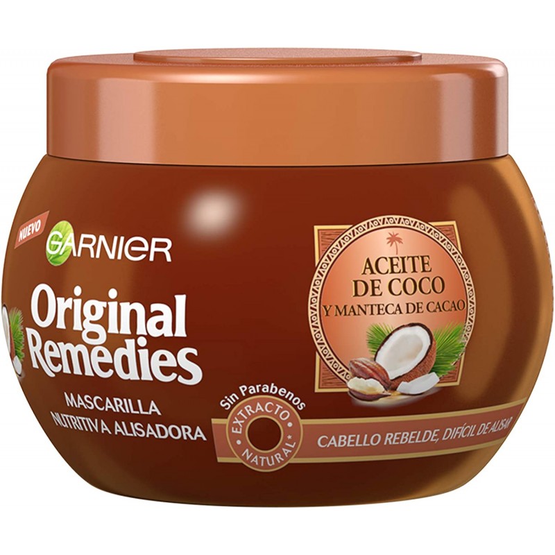 Garnier Original Remedies 코코넛 오일 및 버터 마스크 - 반항적이고 스트레이트하기 힘든 모발용 - 300 ml