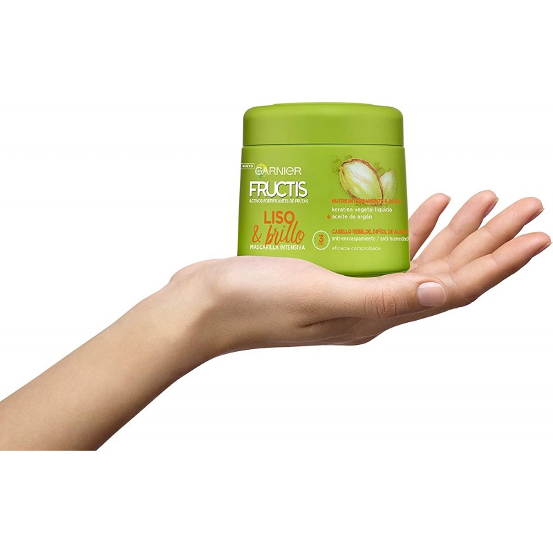 Garnier Fructis Smooth & Shine Fortifying Hair Mask 액체 식물성 케라틴 및 아르간 오일 함유 - 300ml